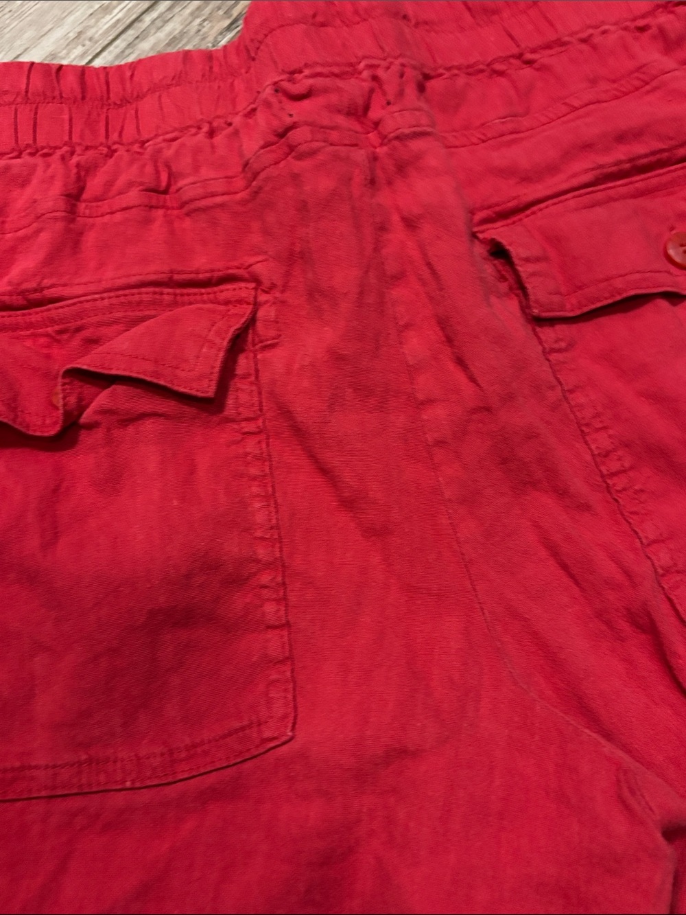 Kut from the Kloth Red Linen-Blend Drawstring Shorts - Picture 15 of 16